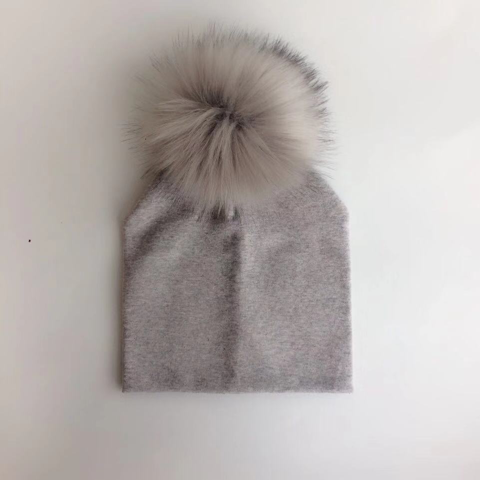 Baby's Cotton Hat with Pompom