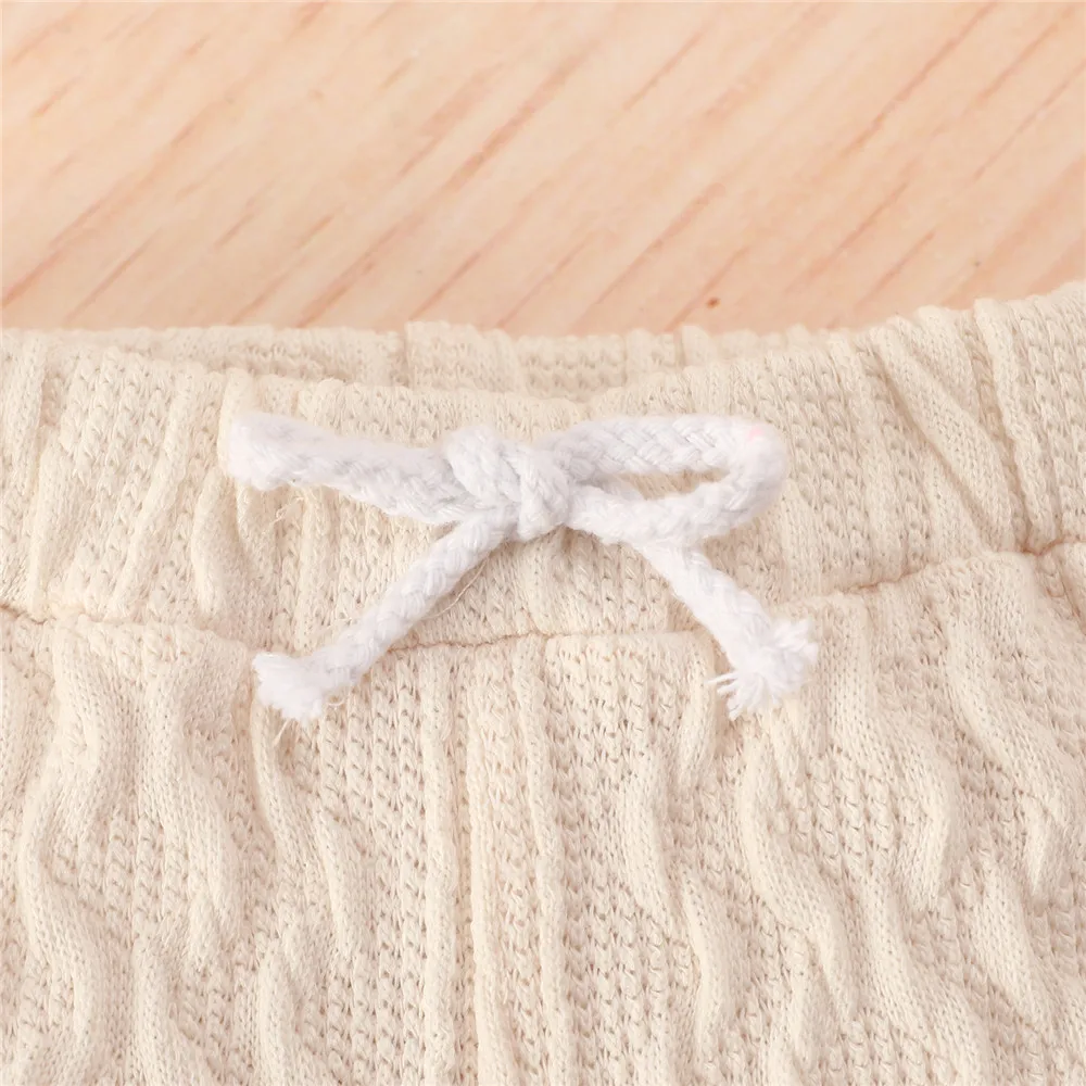 Baby's Knitted Solid Romper with Pants