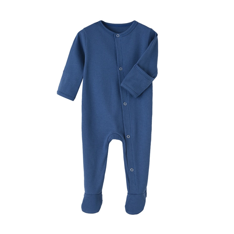 Solid Color Footed Sleep and Play Baby Bodysuit