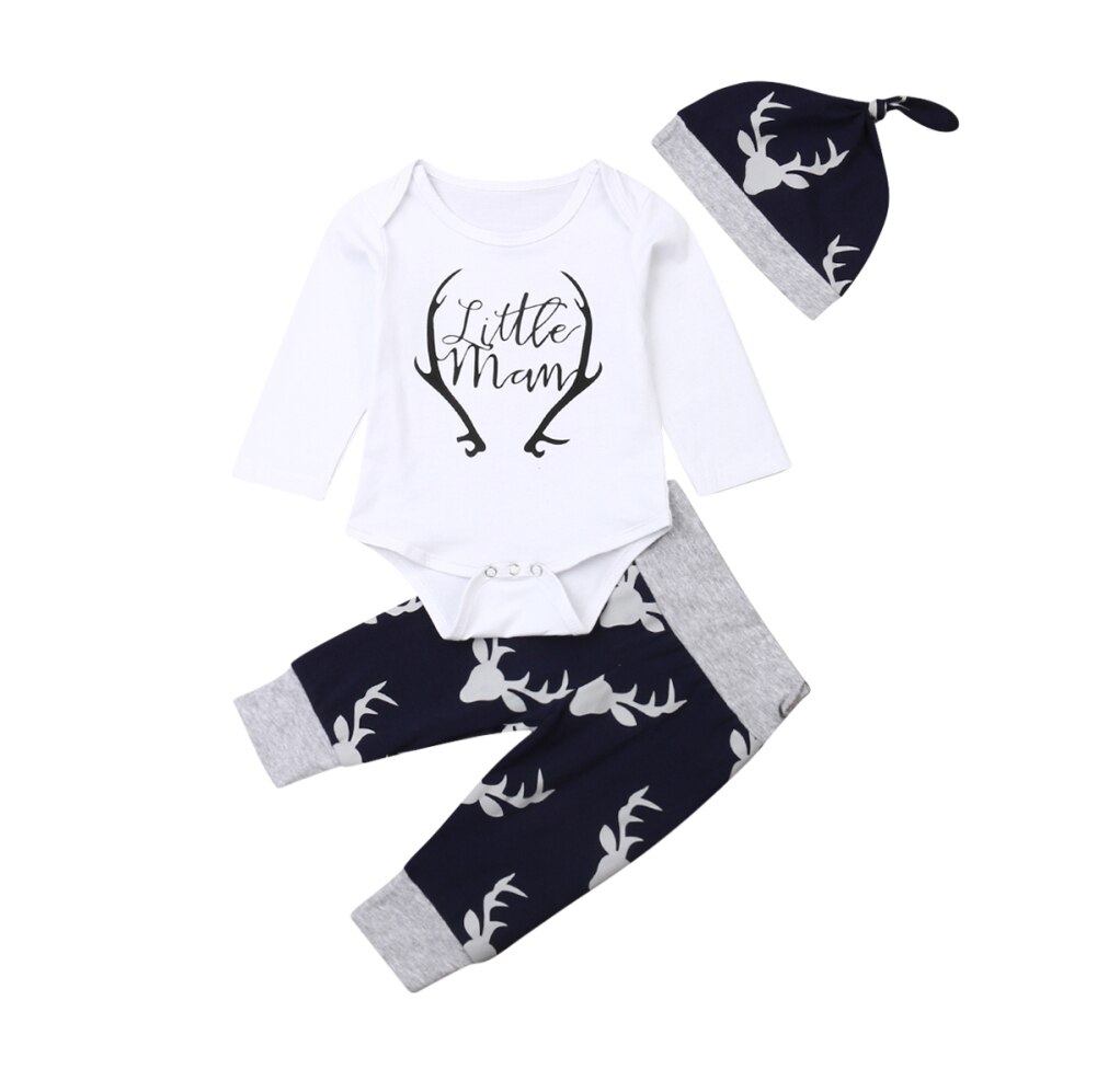 Baby Boy's Cotton Deer Patterned Clothing Set