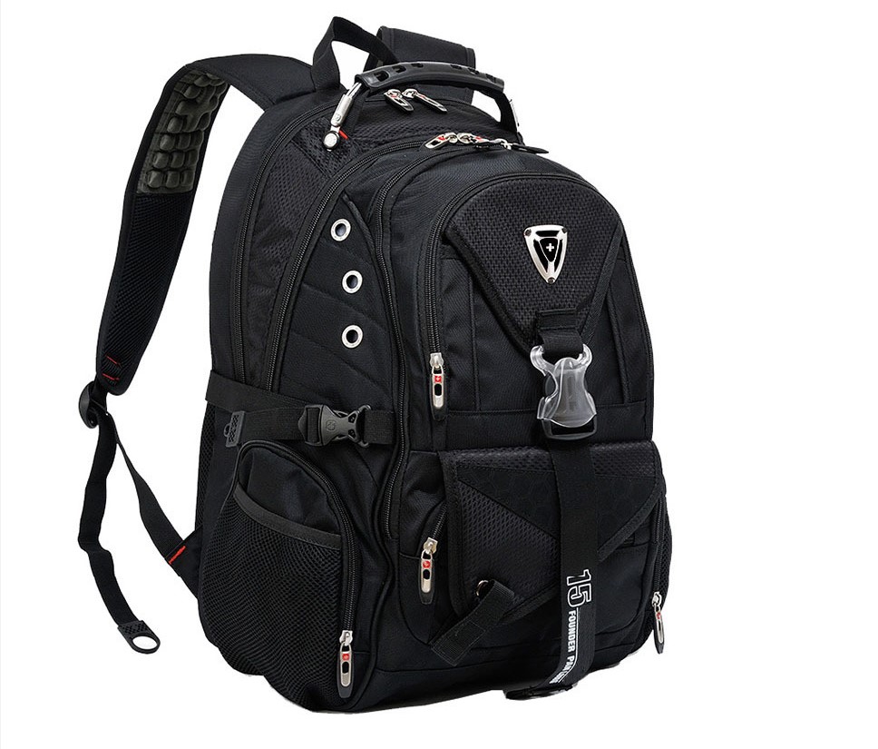 Men's Large Capacity Travel Backpack with Tactical Buckle