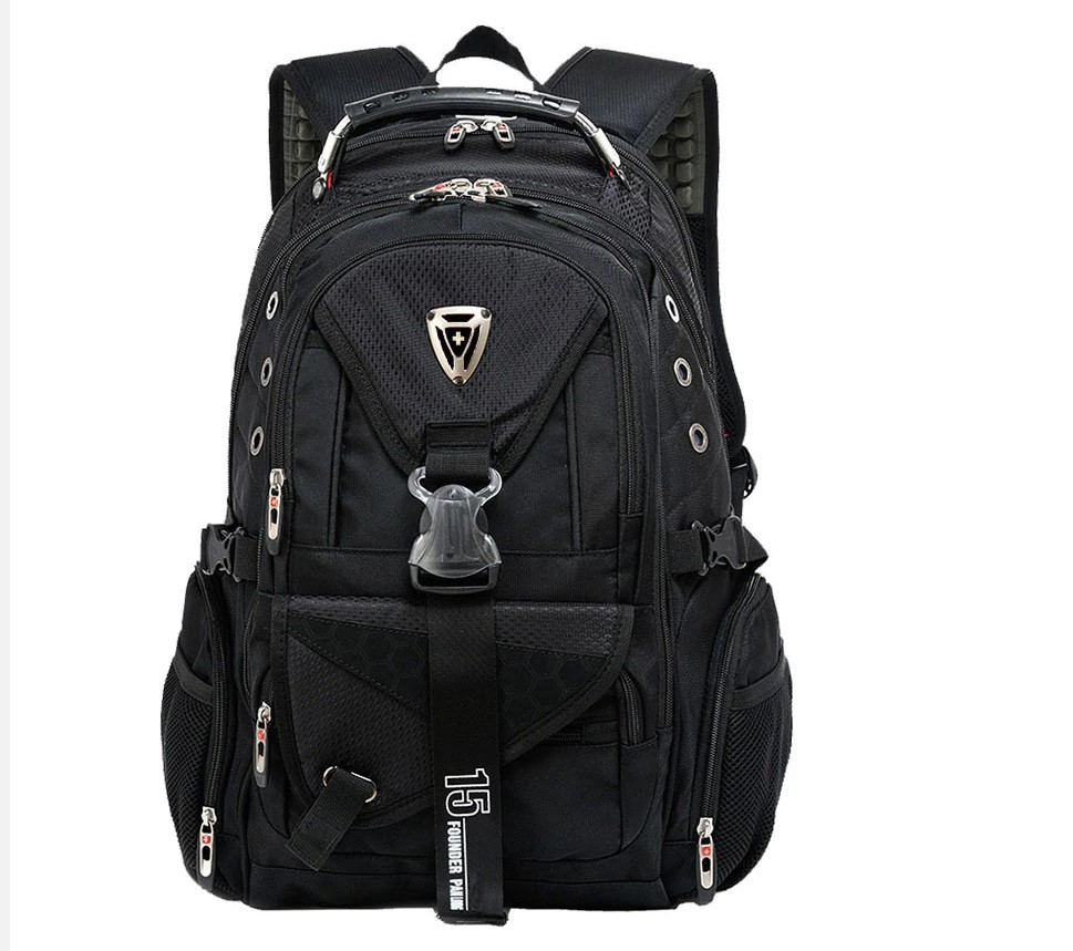 Men's Large Capacity Travel Backpack with Tactical Buckle