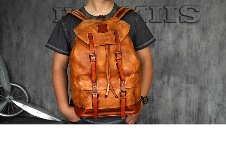 Men's Large Capacity Retro Backpack