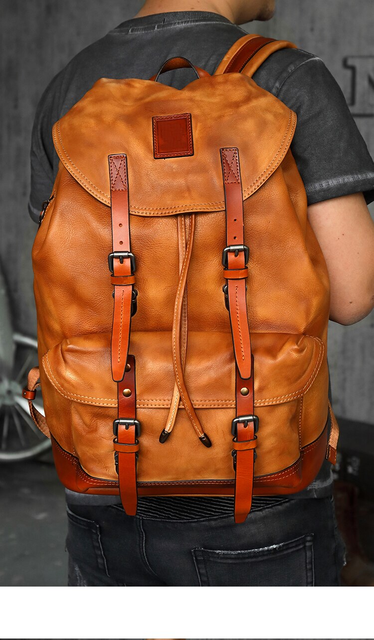 Men's Large Capacity Retro Backpack