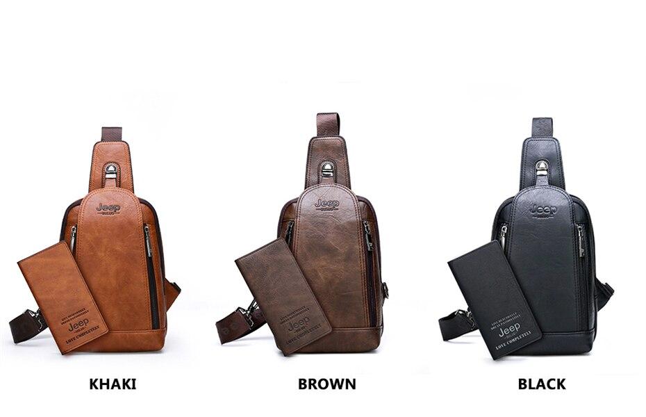 Men's Leather Sling Bag with Wallet