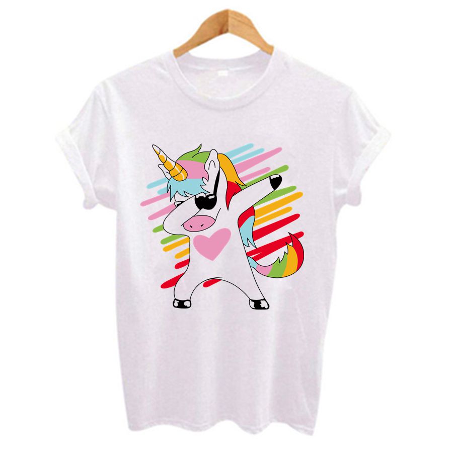 Women's Funny Unicorn Printed T-Shirt