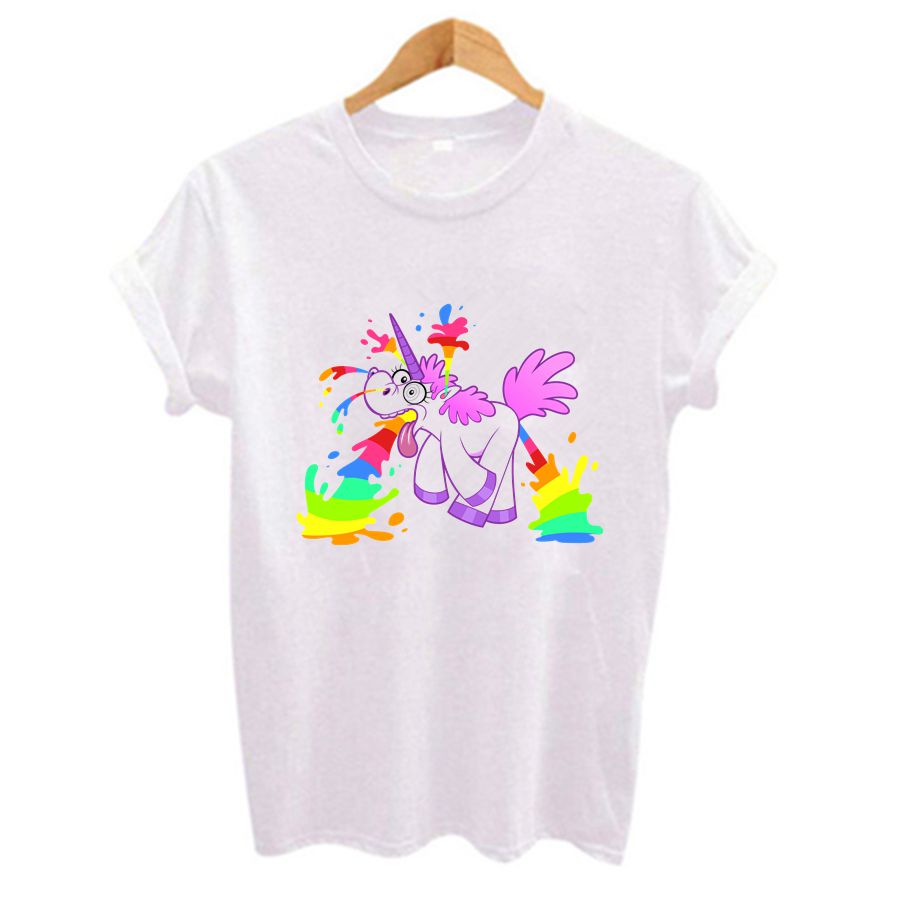 Women's Funny Unicorn Printed T-Shirt