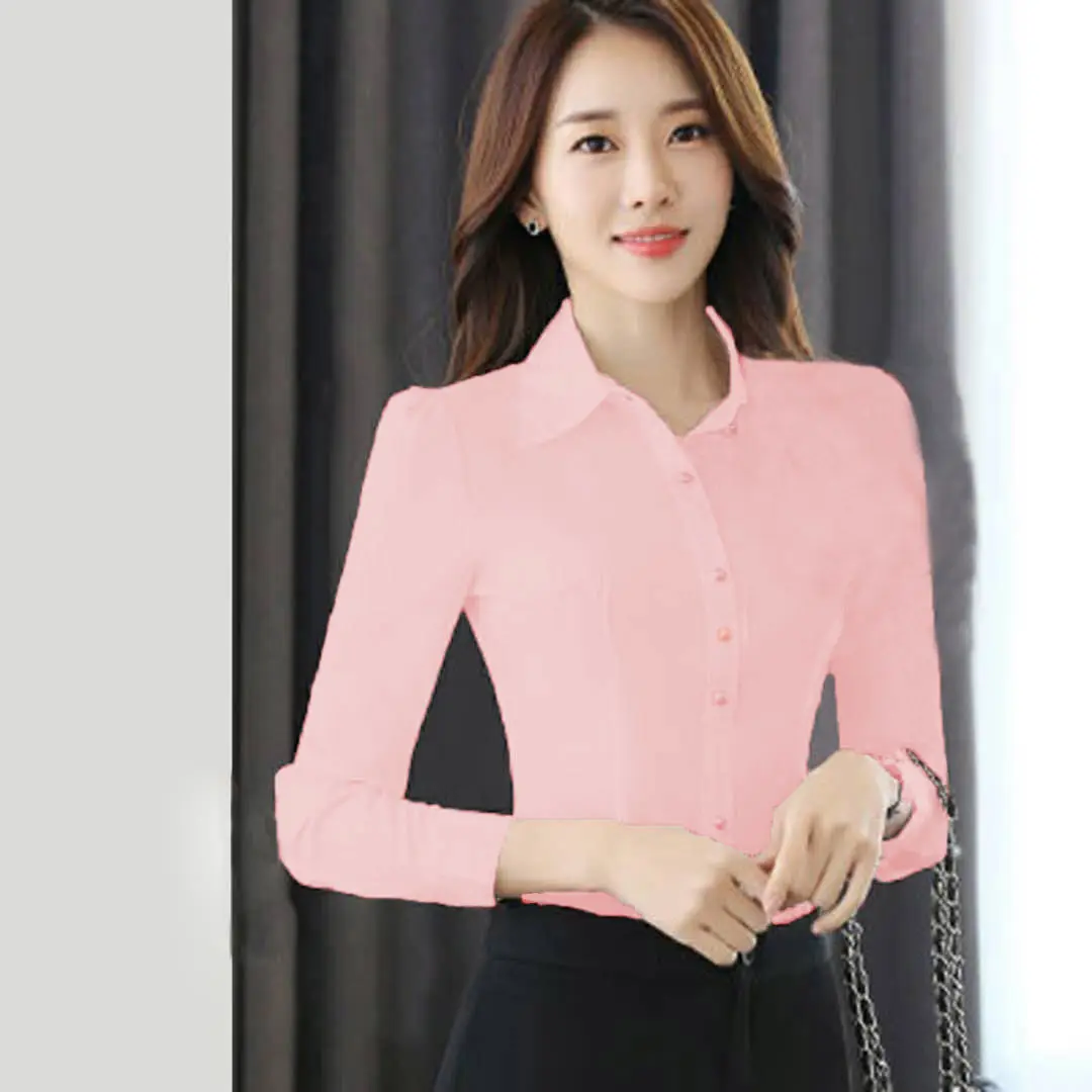 Women's Solid Color Office Shirt