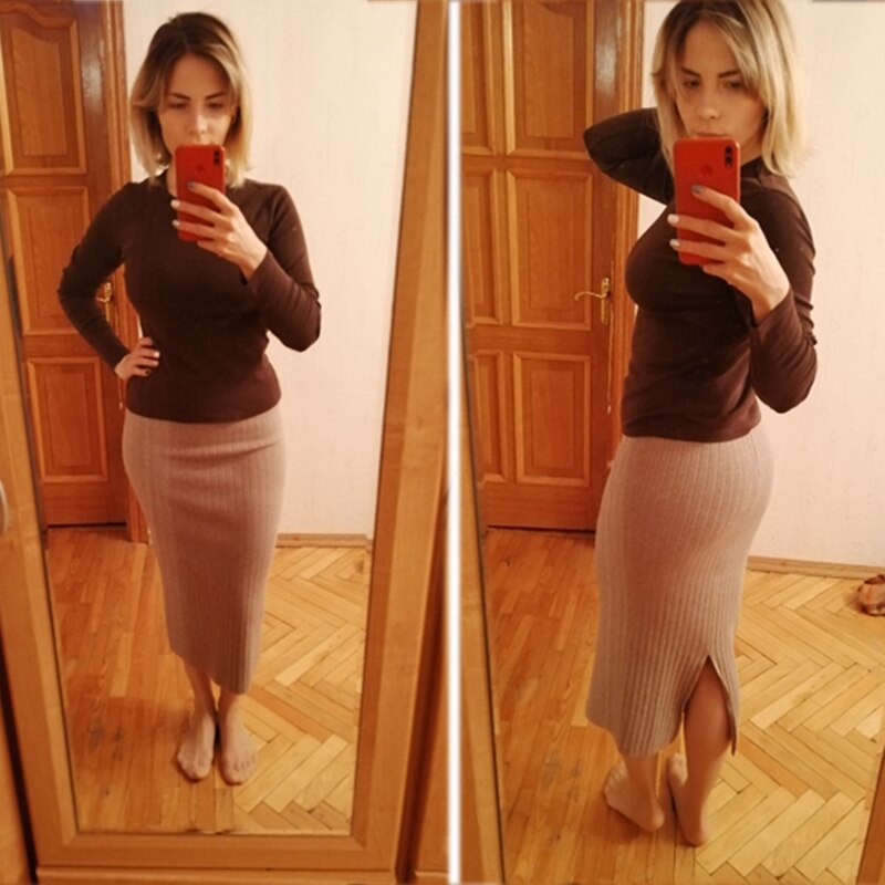 Women's Knitted Pencil Skirt