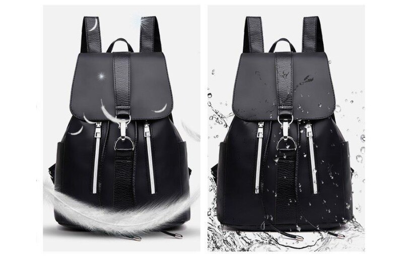 Waterproof Black Nylon Backpack