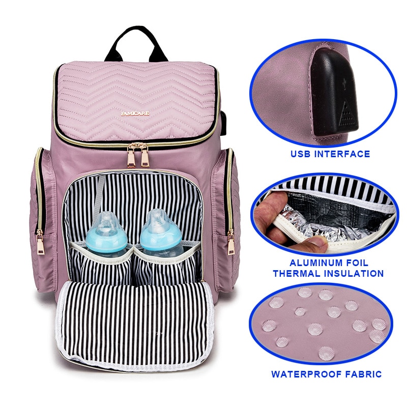 Women's Embroidered Diaper Bag